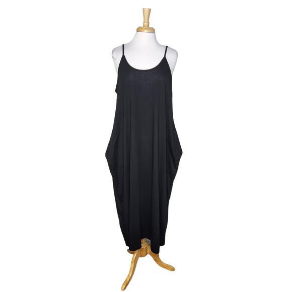 Casual Sleeveless Slip Dress with Pockets Black XXL NWT - Picture 2 of 8